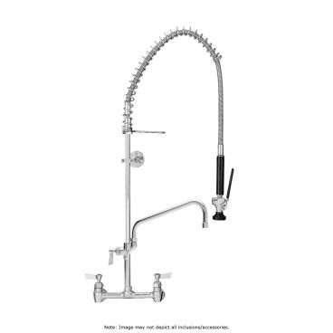 Fisher 34460 Backsplash Mounted Pre-Rinse Faucet with Wall Bracket and 8" Centers - 12" Add-On Swing Faucet