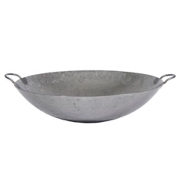 Town 34718 18" Hand Hammered Steel Cantonese Wok with Welded Handles