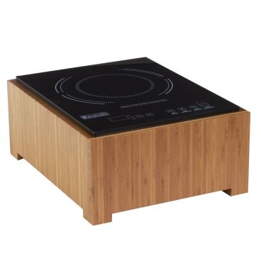 Cal-Mil 3633-60 Bamboo Collection 12 3/4" Wide Countertop Glass-Top Induction Cooker, 120V 1600 Watts
