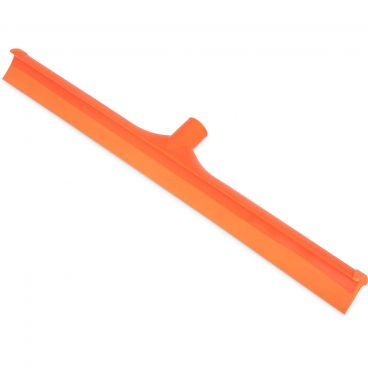 Carlisle 3656824 Orange Polypropylene Frame Sparta Single Blade Rubber Floor Squeegee - 24"