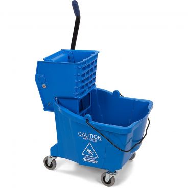 Carlisle 3690414 Blue Flo Pac 35 Quart Mop Bucket with Side Press Wringer
