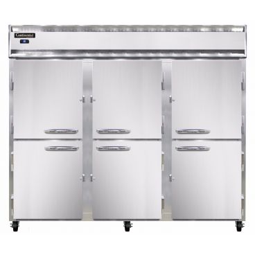 Continental 3RENHD 3-Section Extra Wide Standard Depth Reach-In Refrigerator with Half Height Solid Doors - 73 Cu. Ft.