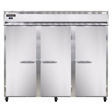 Continental 3RENSS Extra Wide 3-Section Reach-In Refrigerator with Full Height Solid Doors - 73 Cu. Ft.