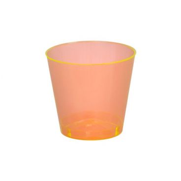 Fineline Quenchers 401-ORG 1 oz. Neon Orange Hard Plastic Shot Cup - 2500/Case