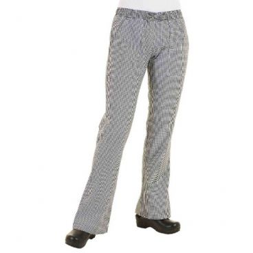Uncommon Threads 4101-4005 Straight-Leg Women's Chef Pants with 3 Pockets, Gray Houndstooth - Extra Large