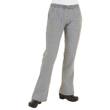 Uncommon Threads 4101-4006 Straight-Leg Women's Chef Pants with 3 Pockets, Gray Houndstooth - Double Extra Large