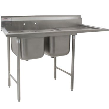 Eagle Group 412-16-2-24L-X 16" Bowl Stainless Steel Commercial Compartment Sink with 24" Drainboards