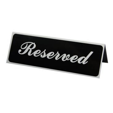 Vollrath 4135 3" x 9" Reserved Tabletop Tent Sign
