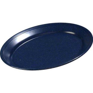 Carlisle 4356035 Dallas Ware 12" x 8 1/2" Cafe Blue Oval Platter