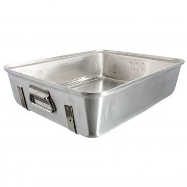 Vollrath 448212 Wear-Ever 11.5 Qt. Aluminum Roast Pan with Straps and Handles (Bottom) - 20 1/8" x 16 1/8" x 4 1/2"