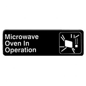 Vollrath 4529 Traex Black 9" x 3" Microwave in Operation Sign