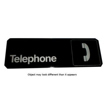 Vollrath 4540 Traex Black 3" x 9" Telephone Sign