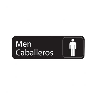 Vollrath 4566 3" x 9" Men/Caballeros Sign