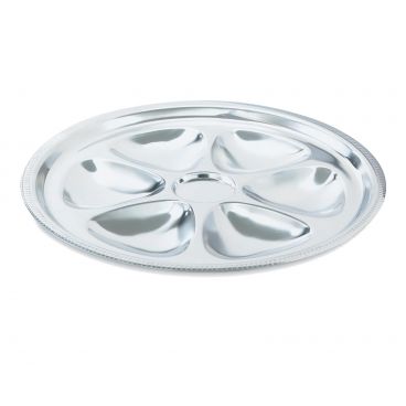 Vollrath 46745 Stainless Steel 10" Oyster Plate with 6-Oyster Capacity