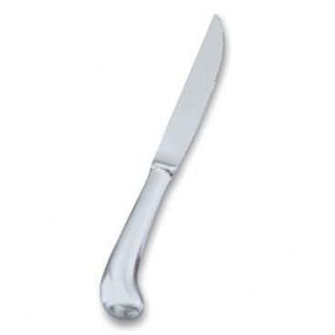 Vollrath 48130 Queen Anne 9" Chrome Stainless Steel Steak Knife With Full-Pointed Serrated Blade And Satin Finish Hollow Handle