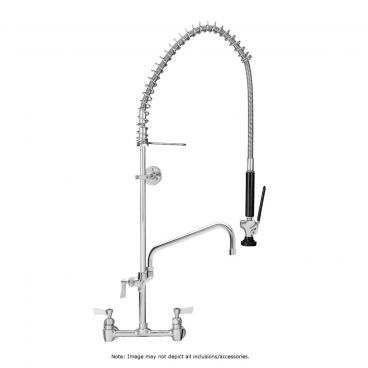 Fisher 48887 Backsplash Mounted Pre-Rinse Faucet with Wall Bracket and 8" Centers - 6" Add-On Swing Spout