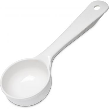 Carlisle 492602 White Measure Miser 3 Ounce Solid Portion Control Spoon