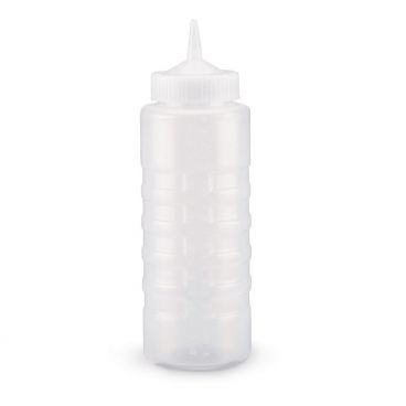 Vollrath 4932-13 Traex Color-Mate 32 oz Wide Mouth Clear Squeeze Bottle with Vista Clear Cap