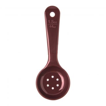 Carlisle 496101 Measure Miser 1.5 oz. Reddish Brown Short Handle Perforated Portion Spoon