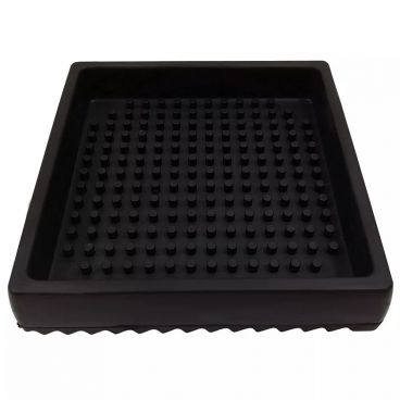 Tablecraft 4SBK 4-1/2" Square Black Rubber Drip Tray