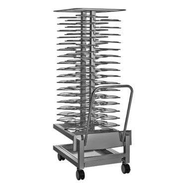 Alto-Shaam 5016478 26 7/8" Wide Roll-In Stainless Steel Plate Cart With 102 Plate Capacity