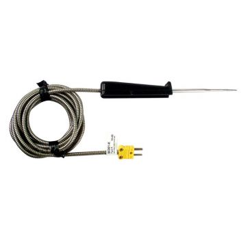 Cooper-Atkins 50361-K Type K Thermocouple Armored Meat Probe With 3 7/8" Long 0.188" Diameter Shaft With 0.085" Diameter Tip And Flexible Armored Cable With -40 To 400 Degrees F Temperature Range
