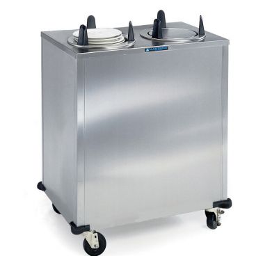 Lakeside 5205 Non-Heated Mobile Enclosed Two Stack Dish Dispenser for 5 1/8" to 5 3/4" Plates