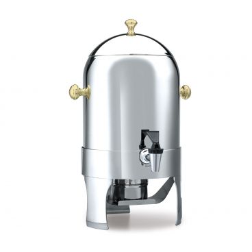 Walco 52617G Royal Danish II 3 Gallon 18/10 Stainless Steel Coffee Urn With Gold Knobs