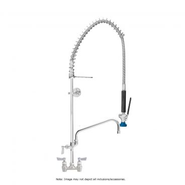 Fisher 53929 Backsplash Mounted Pre-Rinse Faucet with 4" Centers and Wall Bracket - 10" Add-On Swing Faucet
