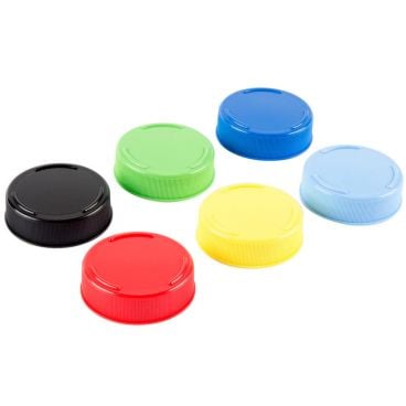 Tablecraft 53FCAPA Solid Assorted Color 53 mm. Squeeze Bottle End Caps
