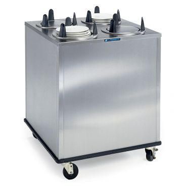 Lakeside 5405 Non-Heated Mobile Enclosed Four Stack Dish Dispenser for 5 1/8" to 5 3/4" Plates