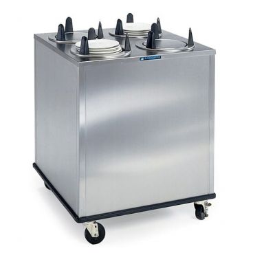 Lakeside 5407 Non-Heated Mobile Enclosed Four Stack Dish Dispenser for 6 5/8" to 7 1/4" Plates