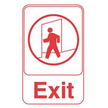 Vollrath 5609 Plastic White and Red 9" x 6" Exit Sign