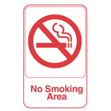 Vollrath 5643 9" x 6" No Smoking Area Sign