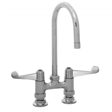 Equip by T&S Brass 5F-4DWS05 14" Deck Mounted Faucet with Swivel Gooseneck - Wrist Action Handles