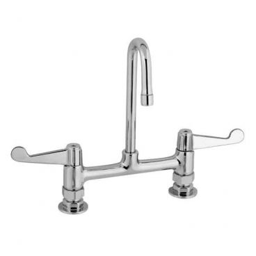 Equip by T&S Brass 5F-8DWS05 Deck Mount Swivel Gooseneck Faucet with Wrist Action Handles