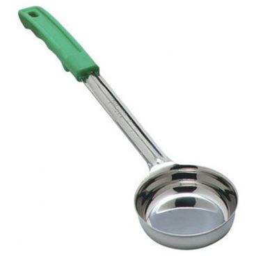 Carlisle 604380 Stainless Steel Measure Miser 4 Ounce Solid Portion Server with Green Handle
