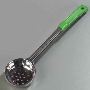 Carlisle 604381 Stainless Steel Measure Miser 4 Ounce Perforated Portion Server with Green Handle