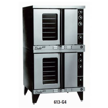 Duke 613-G4V 38" Gas Double Deck Deep Depth Stainless Steel Insulated Convection Oven With Porcelain Interior Finish, 80,000 BTU