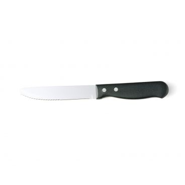 Walco 620527 5" Stainless Steel Round Tip Steak Knife with Jumbo 2-Rivet Handle