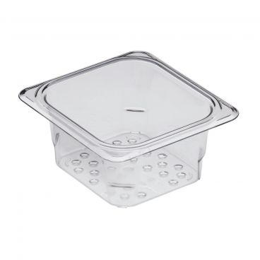 Cambro 63CLRCW135 3" Deep 1/6 Size Clear Polycarbonate Camwear Colander Pan