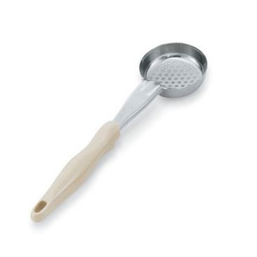 Vollrath 6432335 Stainless Steel Heavy-Duty One-Piece 3 Oz. Perforated Spoodle with Ivory Handle