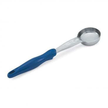 Vollrath 6433230 Stainless Steel Heavy-Duty One-Piece 2 Oz. Solid Round Spoodle with Blue Handle