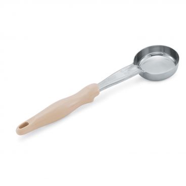 Vollrath 6433335 Stainless Steel Heavy-Duty One-Piece 3 Oz. Solid Round Spoodle with Ivory Handle