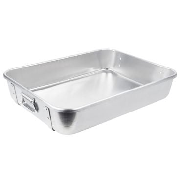 Vollrath 68361 Wear-Ever 29.5 Qt. Aluminum Roast Pan with Straps and Handles (Top) - 24" x 18" x 4 3/4"