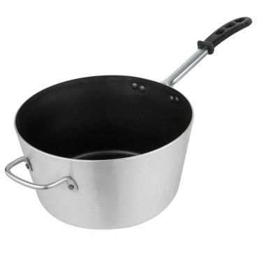 Vollrath 69307 Aluminum Wear Ever Tapered 7 Qt. Sauce Pan with SteelCoat X3 and Silicone Handle