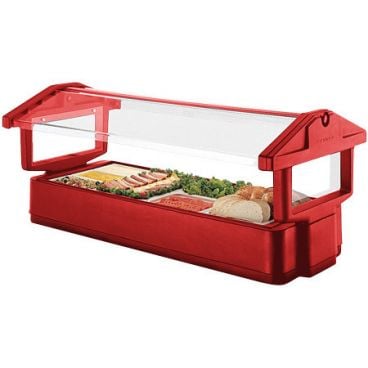 Cambro 6FBRTT158 Hot Red 6 Foot Tabletop Food / Salad Bar with Sneeze Guard