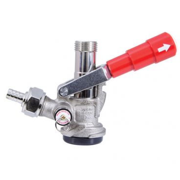 Micro Matic 7485BB-R 3 13/16" Brass D System American Sankey Keg Coupler With Red Lever Handle