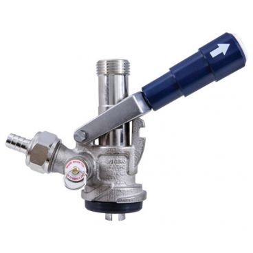 Micro Matic 7486BB 3 7/16" Brass S System European Sankey Keg Coupler With Blue Lever Handle