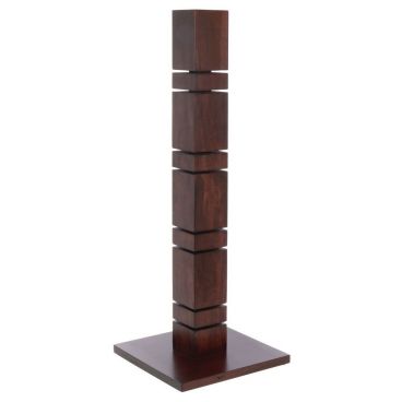 Cal-Mil 791-52 Brown 32 1/2" High 9" Square Dark Wood Westport Pillar Riser With Notched Sides For Glass Shelving